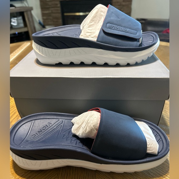 Women's Vionic Rejuvenate Slide Recovery Sandal in Navy Size 8 - Picture 1 of 7